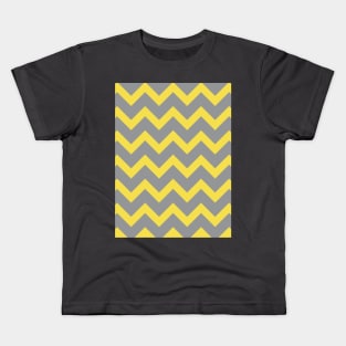 Chevron ultimate grey illuminating yellow pattern Kids T-Shirt